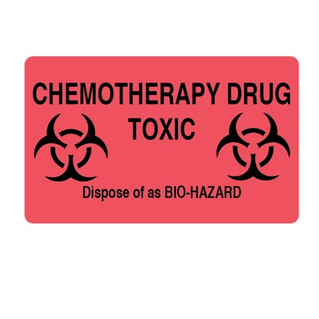 Nevs Chemotherapy Drug Toxic 2-7/16" x 4" Flr Red w/Black P-0676